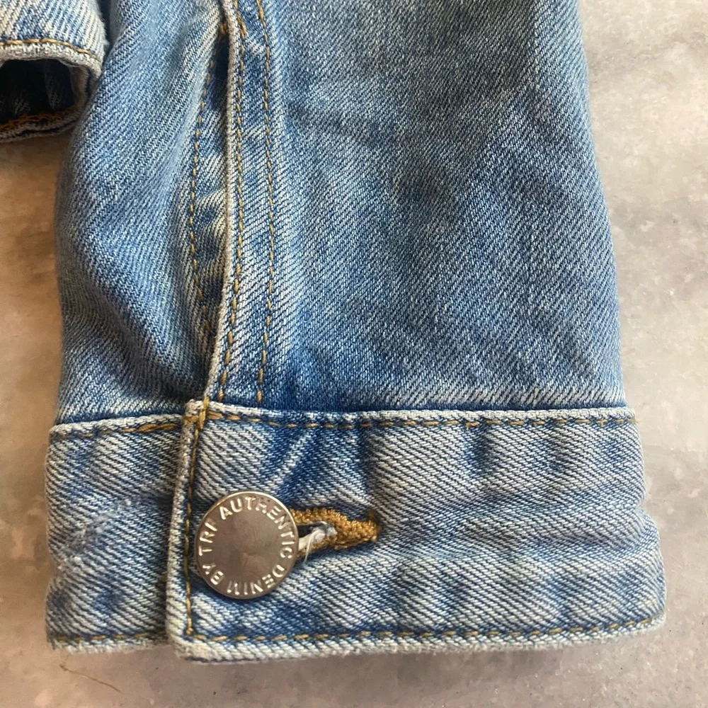ZARA TRF Authentic Denim Jacket Light Wash Classic Jean Jacket Women SKU344 - Picture 8 of 10